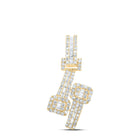 Radiant Brilliance: 10kt Yellow Gold Womens Round Diamond Square Cuff Pendant product  Top View from Splendid Jewellery