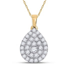 Radiant Tears Diamond Pendant - 10kt Yellow Gold 1/2 Cttw - Top View