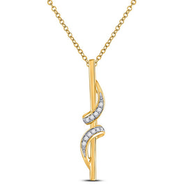 10kt Yellow Gold Diamond Bar Pendant - Timeless Elegance and Dazzling Brilliance - Top View
