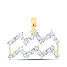 Load image into Gallery viewer, Zodiac Splendor: Aquarius Diamond Fashion Pendant - Top View