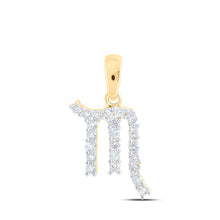 Load image into Gallery viewer, Scorpio Splendor: 10kt Yellow Gold Diamond Zodiac Pendant - Top View