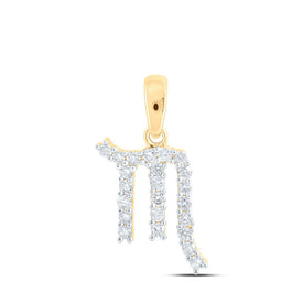 Scorpio Splendor: 10kt Yellow Gold Diamond Zodiac Pendant - Top View
