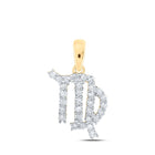 10kt Yellow Gold Zodiac Virgo Diamond Fashion Pendant - A Mesmerizing Celestial Statement Piece - Top View
