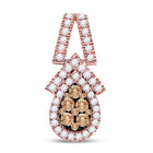 Enchanting Rose Gold Teardrop Brown Diamond Pendant - Top View