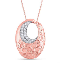 Load image into Gallery viewer, Radiant Rose Gold Diamond Oval Pendant: A Captivating Symbol of Elegance - Top View