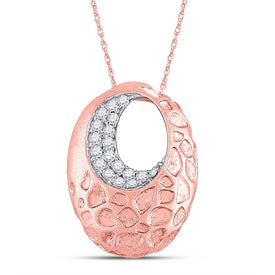 Radiant Rose Gold Diamond Oval Pendant: A Captivating Symbol of Elegance - Top View