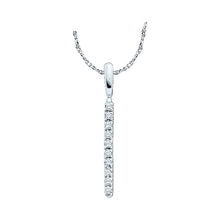 Load image into Gallery viewer, 14kt White Gold Diamond Bar Pendant - Timeless Elegance and Exquisite Design - Top View