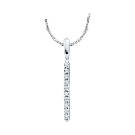 14kt White Gold Diamond Bar Pendant - Timeless Elegance and Exquisite Design - Top View