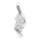 14kt White Gold Mesmerizing Diamond Cluster Pendant - Top View