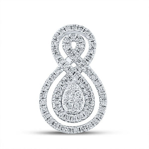 Diamond Fashion Pendant | 14kt White Gold Womens Round Diamond Fashion Pendant 3/8 Cttw | Splendid Jewellery GND