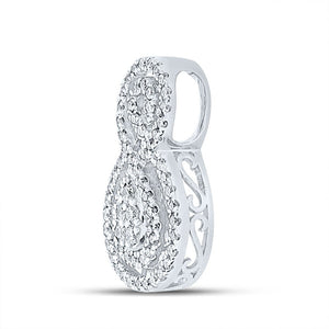 Diamond Fashion Pendant | 14kt White Gold Womens Round Diamond Fashion Pendant 3/8 Cttw | Splendid Jewellery GND