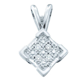 Splendid Silver Diagonal Square Diamond Pendant: A Mesmerizing Modern Elegance  Top View from Splendid Jewellery