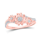 Radiant Rose: 10kt Rose Gold Diamond Flower Fashion Ring - Alternate view 1 from Splendid Jewellery