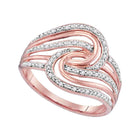Rose Gold Diamond Swirl Strand Fashion Ring - Alternate view 1 from Splendid Jewellery