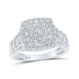 Dazzling Square Baguette Diamond Fashion Ring | 10kt White Gold 1 Cttw | Splendid Jewellery - Alternate view 1 from Splendid Jewellery