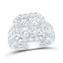 Load image into Gallery viewer, Captivating Brilliance: 10kt White Gold Princess Diamond Square Ring 3-1/5 Cttw Top view from the 10Kt White Gold Womens Princess Diamond Square Ring 3 1 5 Cttwpin230201 collection by Splendid Jewellery
