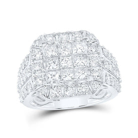3 Carat Princess Diamond Square Ring in 10kt White Gold - Exquisite Elegance Top view from the 10Kt White Gold Womens Princess Diamond Square Ring 3 Cttwpin230204 collection by Splendid Jewellery
