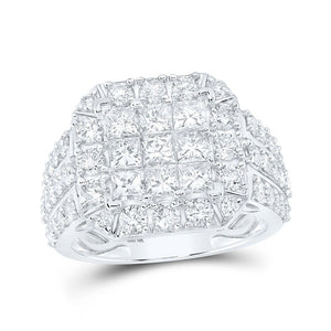 Diamond Fashion Ring | 10kt White Gold Womens Princess Diamond Square Ring 3 Cttw | Splendid Jewellery GND