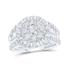 Dazzling Diamond Brilliance - 10kt White Gold Womens Round Diamond Cluster Ring 1-3/4 Cttw Top view from the 10Kt White Gold Womens Round Diamond Cluster Ring 1 3 4 Cttwpin230209 collection by Splendid Jewellery