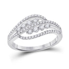 10kt White Gold Diamond Swirl Crossover Fashion Ring Top view from the 10Kt White Gold Womens Round Diamond Crossover Fashion Ring 1 2 Cttwpin285452 collection by Splendid Jewellery