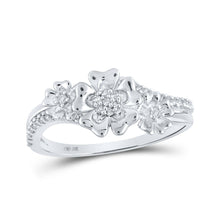 Load image into Gallery viewer, Exquisite Blooming Brilliance Diamond Ring Top view from the 10Kt White Gold Womens Round Diamond Flower Fashion Ring 1 6 Cttwpin215615 collection by Splendid Jewellery