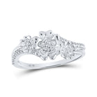 Exquisite Blooming Brilliance Diamond Ring Top view from the 10Kt White Gold Womens Round Diamond Flower Fashion Ring 1 6 Cttwpin215615 collection by Splendid Jewellery