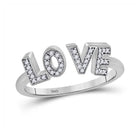 Glamourous Affection Diamond Fashion Ring Top view from the 10Kt White Gold Womens Round Diamond Love Fashion Ring 1 10 Cttwpin270987 collection by Splendid Jewellery