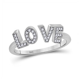 Glamourous Affection Diamond Fashion Ring Top view from the 10Kt White Gold Womens Round Diamond Love Fashion Ring 1 10 Cttwpin270987 collection by Splendid Jewellery