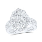 Dazzling Diamond Elegance: 10kt White Gold Womens Round Diamond Oval Fashion Ring 1-5/8 Cttw Top view from the 10Kt White Gold Womens Round Diamond Oval Fashion Ring 1 5 8 Cttwpin230063 collection by Splendid Jewellery