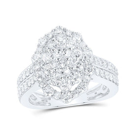 Dazzling Diamond Elegance: 10kt White Gold Womens Round Diamond Oval Fashion Ring 1-5/8 Cttw Top view from the 10Kt White Gold Womens Round Diamond Oval Fashion Ring 1 5 8 Cttwpin230063 collection by Splendid Jewellery