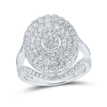 Load image into Gallery viewer, Dazzling Diamond Delight: 10kt White Gold Womens Round Diamond Oval Fashion Ring 2-3/8 Cttw Top view from the 10Kt White Gold Womens Round Diamond Oval Fashion Ring 2 3 8 Cttwpin218823 collection by Splendid Jewellery