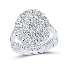 Dazzling Diamond Delight: 10kt White Gold Womens Round Diamond Oval Fashion Ring 2-3/8 Cttw Top view from the 10Kt White Gold Womens Round Diamond Oval Fashion Ring 2 3 8 Cttwpin218823 collection by Splendid Jewellery
