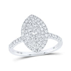 Dazzling Diamond Elegance: 10kt White Gold Womens Round Diamond Oval Ring 3/4 Cttw Top view from the 10Kt White Gold Womens Round Diamond Oval Ring 3 4 Cttwpin237068 collection by Splendid Jewellery