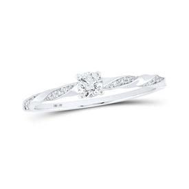 Eternal Brilliance 10kt White Gold Round Diamond Solitaire Ring Top view from the 10Kt White Gold Womens Round Diamond Solitaire Ring 1 4 Cttwpin289912 collection by Splendid Jewellery
