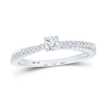 Load image into Gallery viewer, Radiant Brilliance Diamond Solitaire Ring Top view from the 10Kt White Gold Womens Round Diamond Solitaire Ring 1 4 Cttwpin289989 collection by Splendid Jewellery