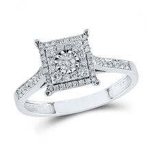 Load image into Gallery viewer, Splendid Jewellery 10kt White Gold Square Diamond Fashion Ring - 1/3 Cttw Top view from the 10Kt White Gold Womens Round Diamond Square Ring 1 3 Cttwpin281770 collection by Splendid Jewellery