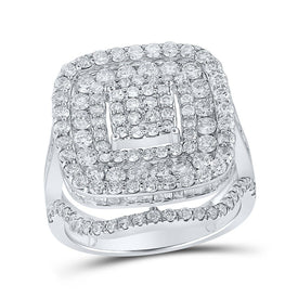 Radiant Brilliance: 10kt White Gold Womens Round Diamond Square Ring 2-3/4 Cttw Top view from the 10Kt White Gold Womens Round Diamond Square Ring 2 3 4 Cttwpin218824 collection by Splendid Jewellery