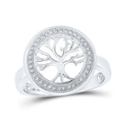 10kt White Gold Womens Round Diamond Tree of Life Circle Ring 1/10 Cttw | Splendid Jewellery: The Enchanting Tree of Life Diamond Fashion Ring Top view from the 10Kt White Gold Womens Round Diamond Tree Of Life Circle Ring 1 10 Cttwpin217214 collection by Splendid Jewellery