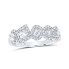 10kt White Gold Women's Diamond Fusion Ring | Captivating Mix of Round, Princess, Pear, and Oval Diamonds | 3/4 Cttw | Splendid Jewellery Top view from the 10Kt White Gold Womens Round Princess Pear Oval Diamond Band Ring 3 4 Cttwpin230012 collection by Splendid Jewellery