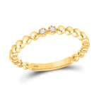 Radiant Brilliance: 10kt Yellow Gold Womens Round Diamond 2-Stone Stackable Band Ring product  Top View from Splendid Jewellery
