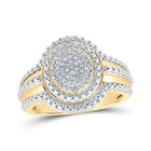 Radiant Sunburst Diamond Cluster Ring | 10kt Yellow Gold Womens Round Diamond Cluster Ring 1/8 Cttw product  Top View from Splendid Jewellery