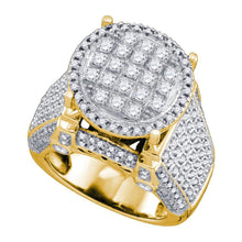 Load image into Gallery viewer, Radiant Brilliance: 10kt Yellow Gold Womens Round Diamond Fashion Ring 1-3/4 Cttw product  Top View from Splendid Jewellery