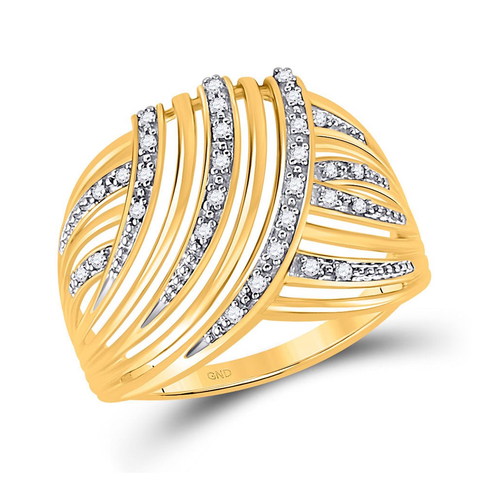 Diamond Fashion Ring | 10kt Yellow Gold Womens Round Diamond Fashion Ring 1/10 Cttw | Splendid Jewellery GND