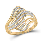 Captivating Brilliance: 10kt Yellow Gold Womens Round Diamond Fashion Ring 1/12 Cttw product  Top View from Splendid Jewellery