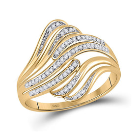 Captivating Brilliance: 10kt Yellow Gold Womens Round Diamond Fashion Ring 1/12 Cttw product  Top View from Splendid Jewellery