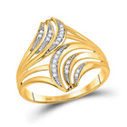 Radiant Elegance: 10kt Yellow Gold Womens Round Diamond Fashion Ring product  Top View from Splendid Jewellery