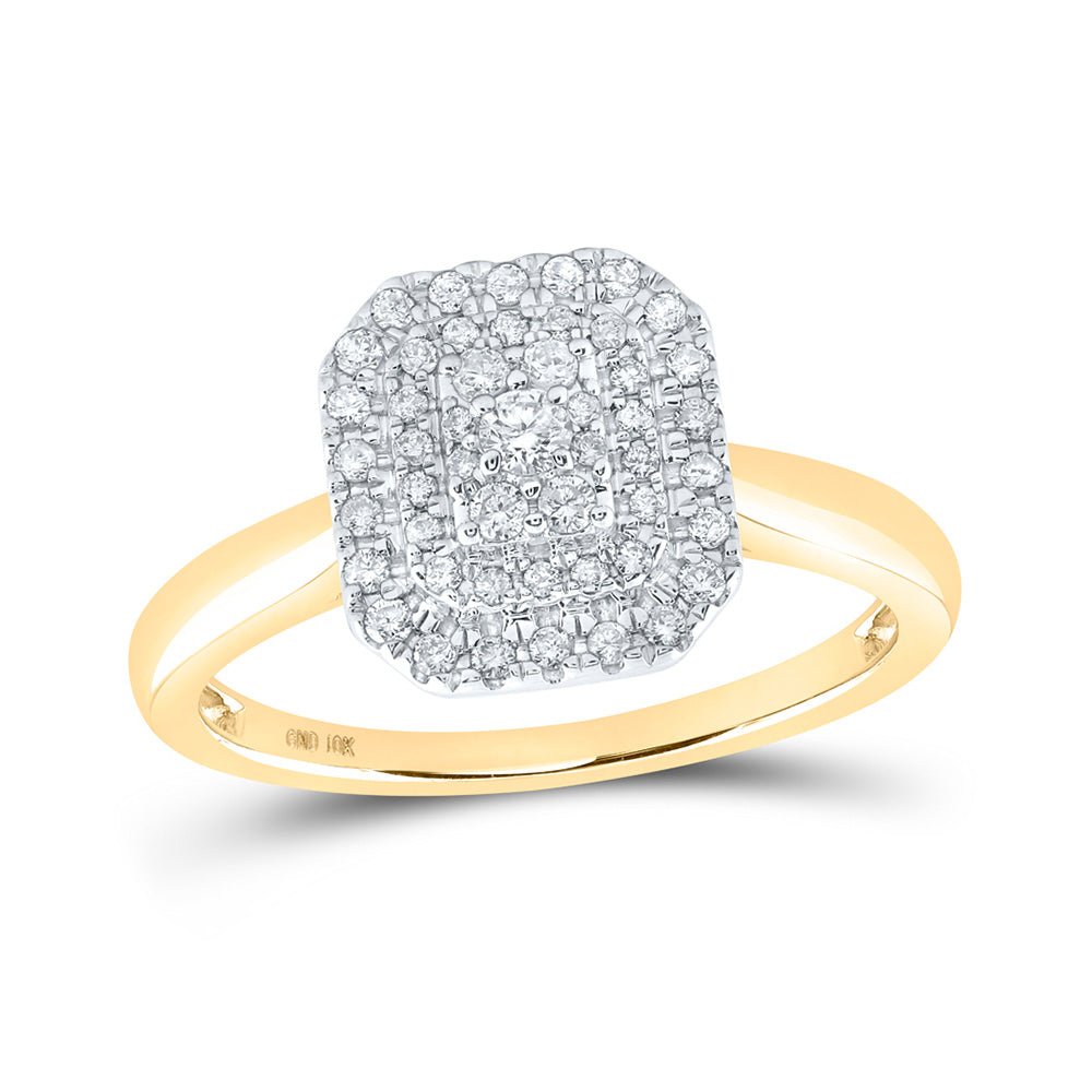 Diamond Fashion Ring | 10kt Yellow Gold Womens Round Diamond Fashion Ring 1/3 Cttw | Splendid Jewellery GND