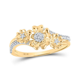 Radiant Blossom Diamond Fashion Ring in 10kt Yellow Gold product  Top View from Splendid Jewellery