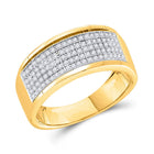10kt Yellow Gold Womens Round Diamond Pave Band Ring - Radiant Elegance product  Top View from Splendid Jewellery
