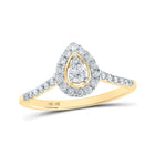 Pear-Shaped Halo Diamond Fashion Ring in 10kt Yellow Gold | Splendid Jewellery product  Top View from Splendid Jewellery